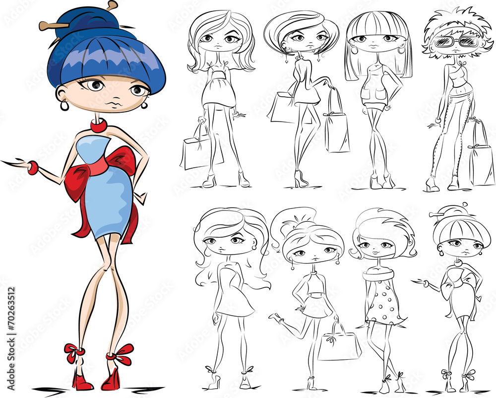 Мультфильм модные девушки