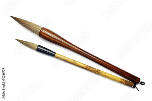 japanese writing brushes isolated on white background