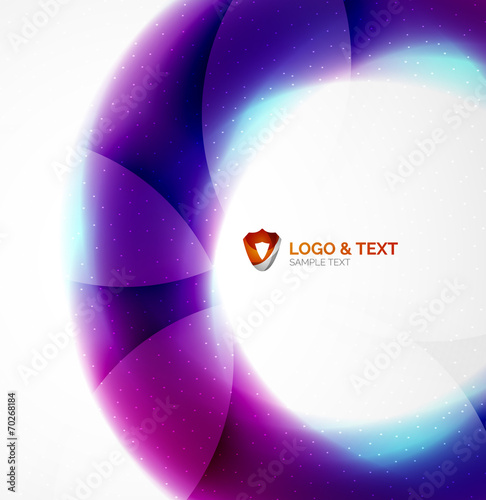 Blue blurred waves with purple glowing