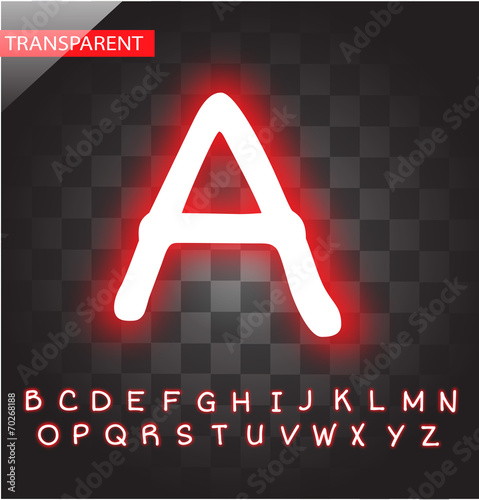Neon alphabet vector
