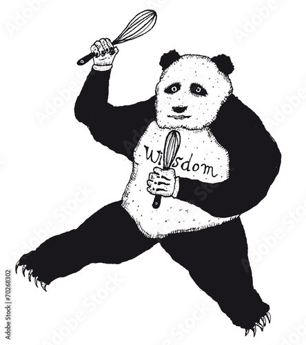 Fototapeta Naklejka Na Ścianę i Meble -  Hand drawn panda character
