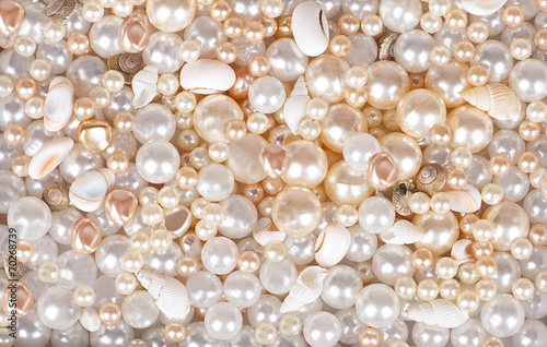 background of pearls and shells photo