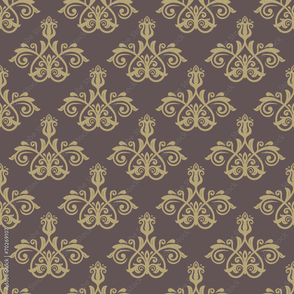 Damask Seamless Vector Pattern. Orient Background Damask Seamless Vector Pattern. Orient Background