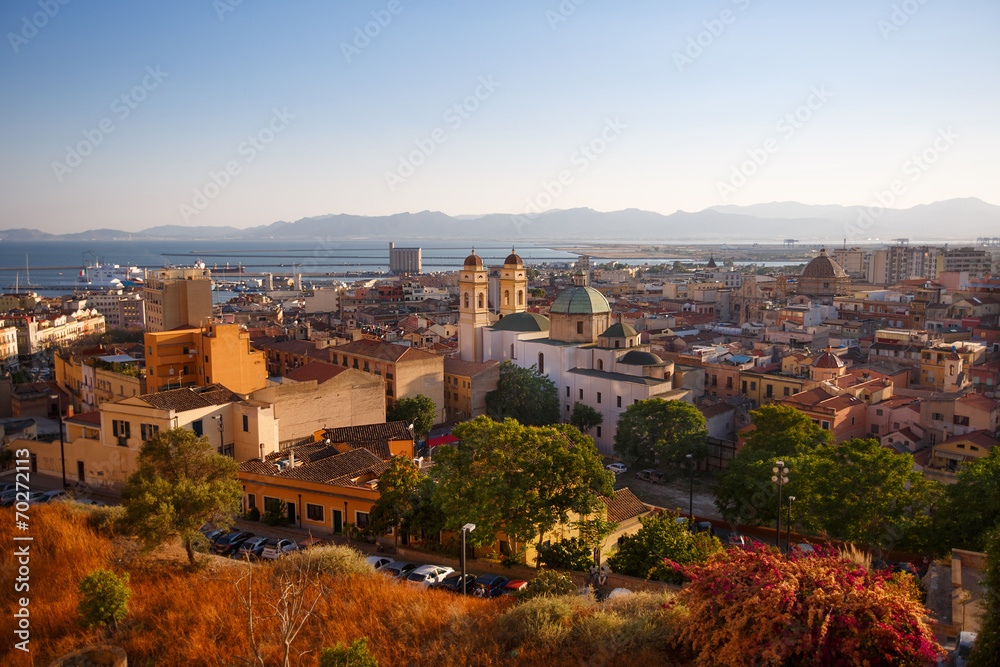 Panorama view of Cagliari, Sardinia, Italy, Europe