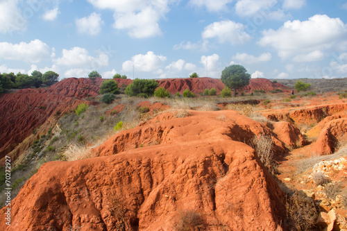 bauxite mine with red ground