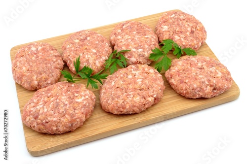 raw minced meat for pork chops