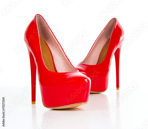 Red high heel women shoes