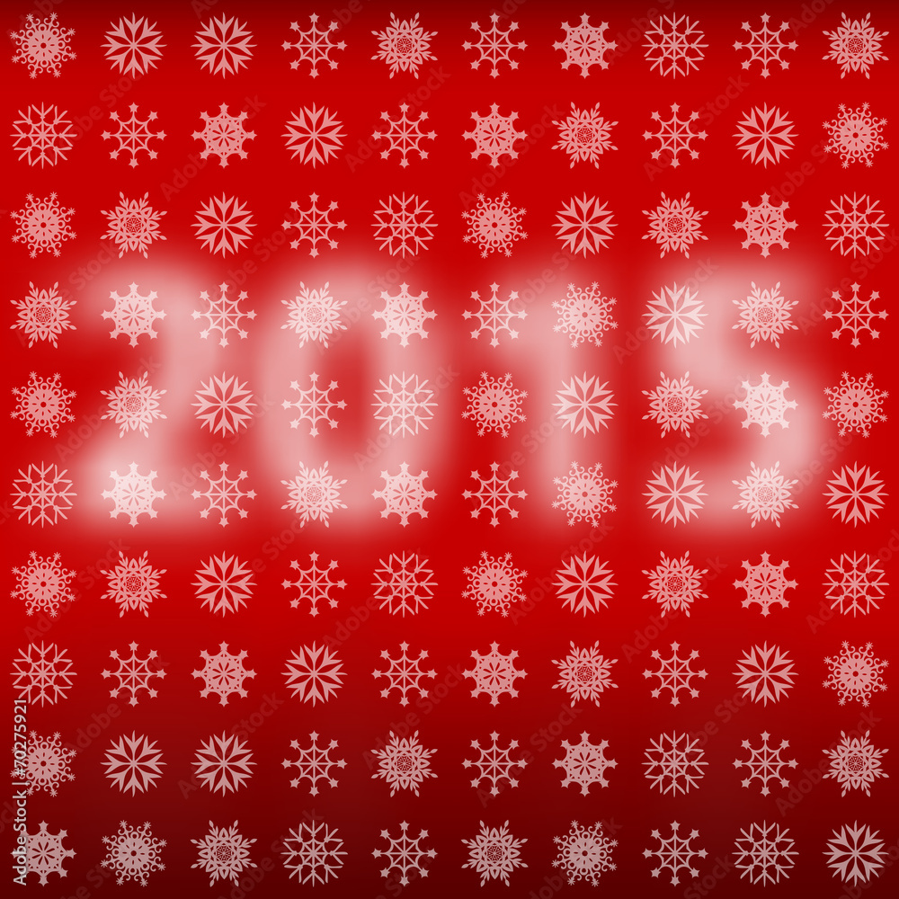 Numbers 2015 with snowflakes.