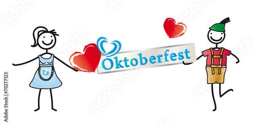 Bayern - Oktoberfest - Wiesn, Volksfest in München mit Weißwurst, Brezel und Bier  