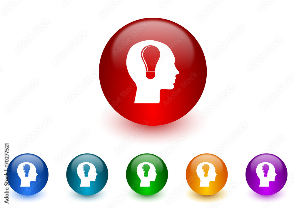 head internet icons colorful set head internet icons colorful set