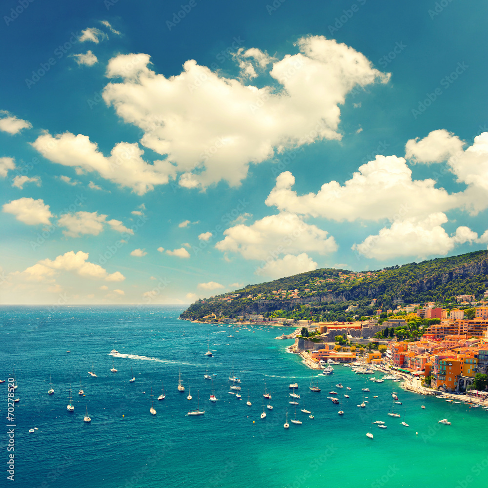 View of Villefranche by Nice, french riviera