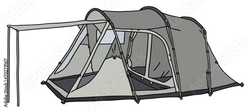 Big gray-green tent