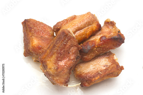Fried spareribs with garlic  pepper