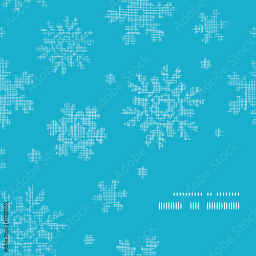 Blue lace snowflakes textile frame corner pattern background