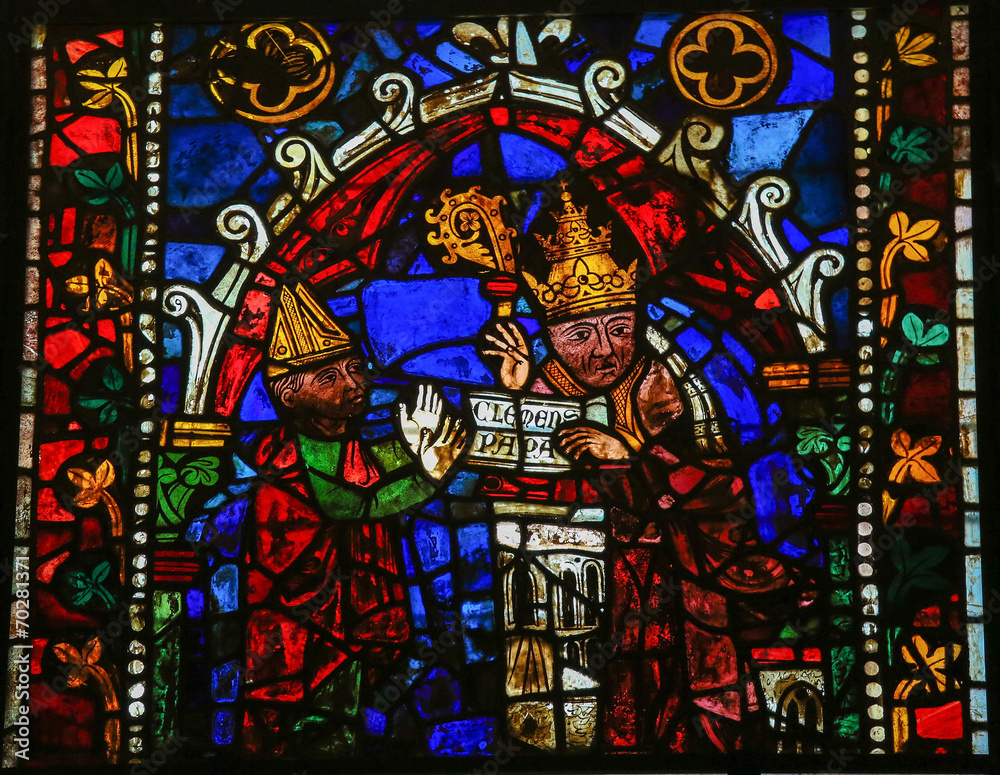 Pope Clement - Stained Glass in Leon Cathedral