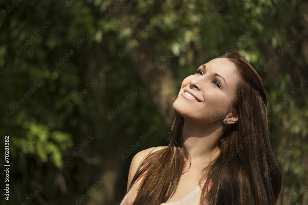 Pretty woman enjoying nature