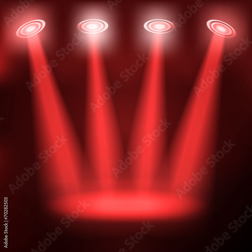 Stand on red stage