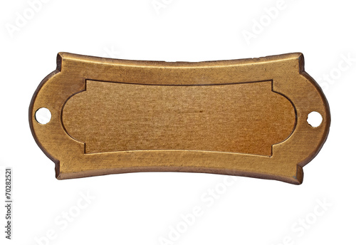 vintage brass name plate