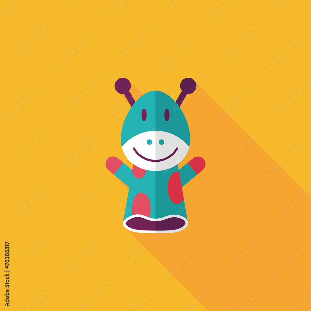 Giraffe hand puppet flat icon with long shadow,eps10 Giraffe hand puppet flat icon with long shadow,eps10