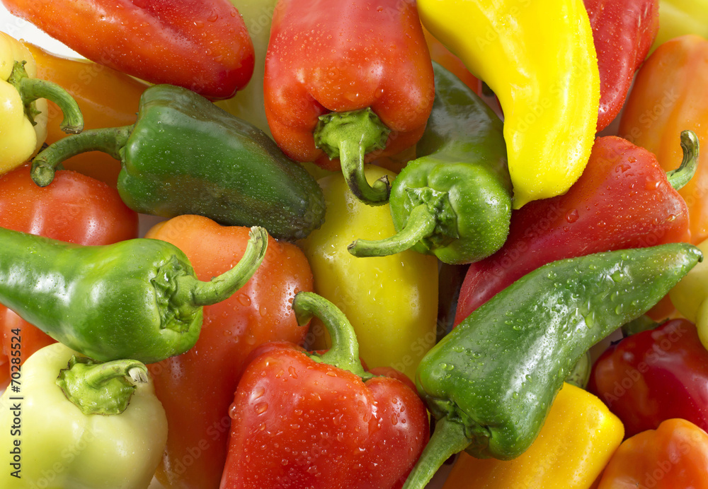 Background with colorful peppers Background with colorful peppers