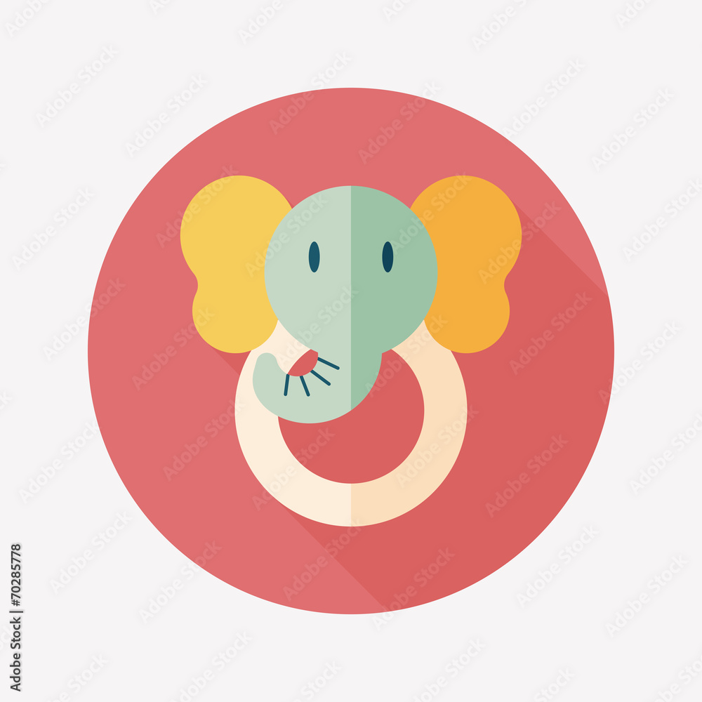 elephant toy flat icon with long shadow,eps10 elephant toy flat icon with long shadow,eps10