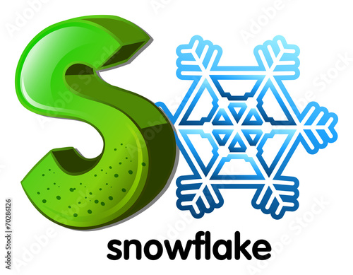 A letter S for snowflake
