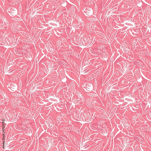 Pink tender floral pattern