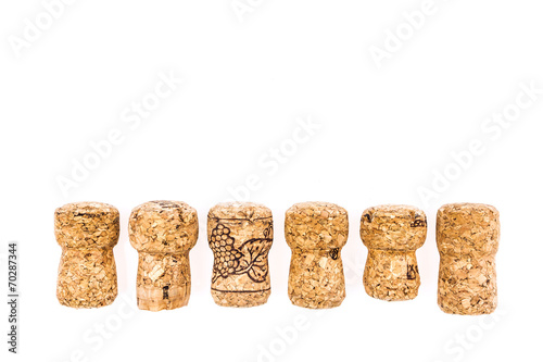 Champagne corks isolated