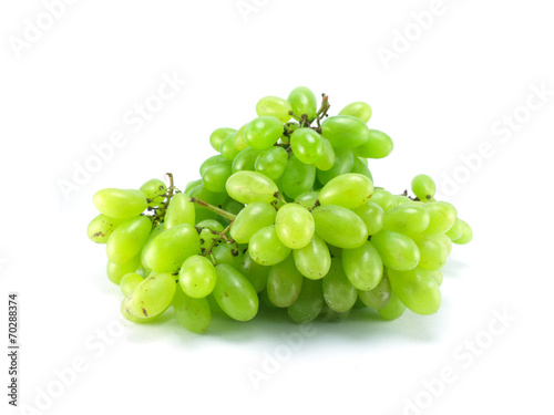 bunch of ripe and juicy green grapes close up