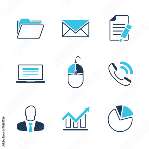 Office simple vector icon set