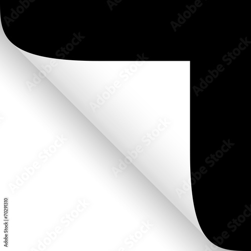Papier / Seite umschlagen unten links schwarz