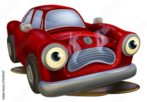 Cartoon car broken down
