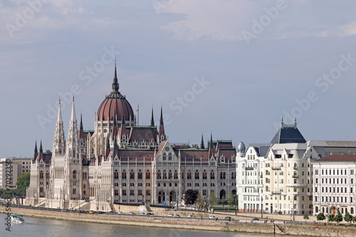 Hungarian Parliament on Danube river Budapest © goce risteski
