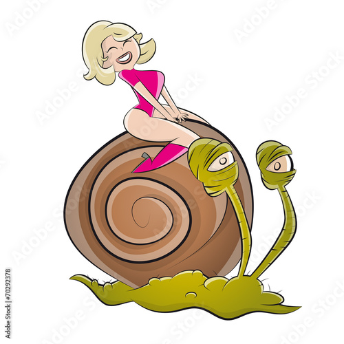 schnecke rennen lustig frau