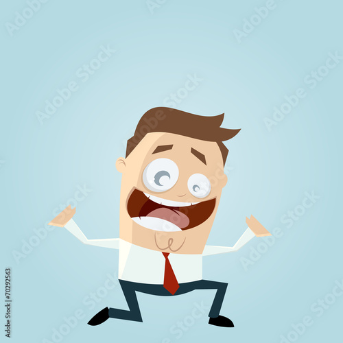 business mann knie lustig