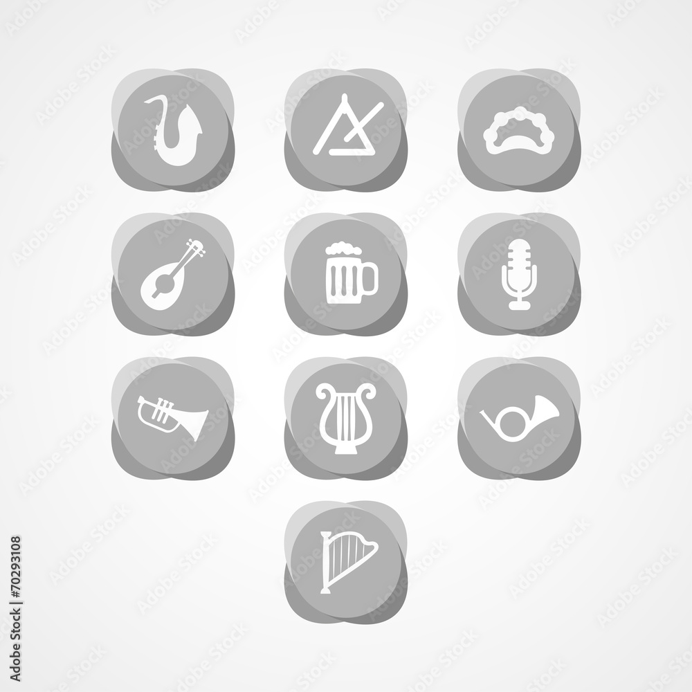 set musical instrument web icon set musical instrument web icon