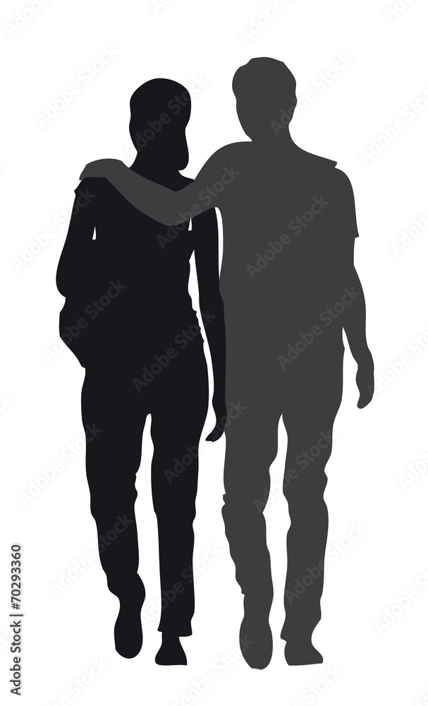 Silhouette eines Paares - Umarmung, Liebe, Freundschaft und Nähe in der Partnerschaft Silhouette eines Paares - Umarmung, Liebe, Freundschaft und Nähe in der Partnerschaft