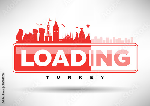 Turkey Skyline Loading Typographic Design