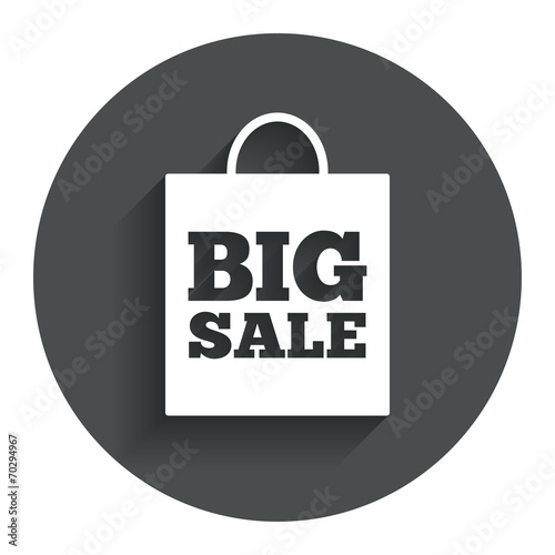 Big sale bag sign icon. Special offer symbol.