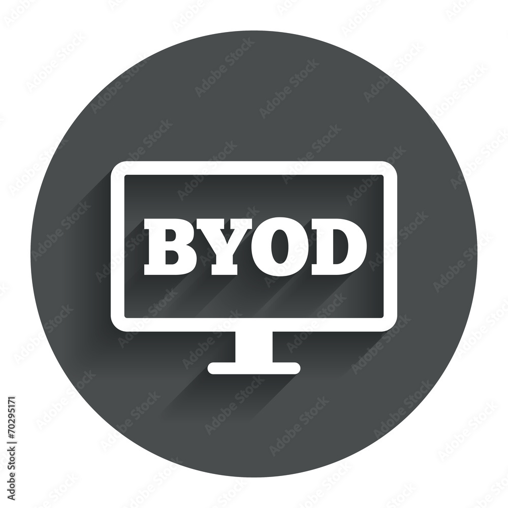 BYOD sign icon. Bring your own device symbol. BYOD sign icon. Bring your own device symbol.