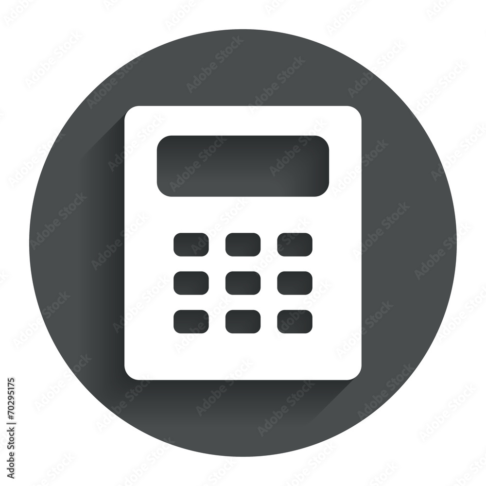 Calculator sign icon. Bookkeeping symbol. Calculator sign icon. Bookkeeping symbol.