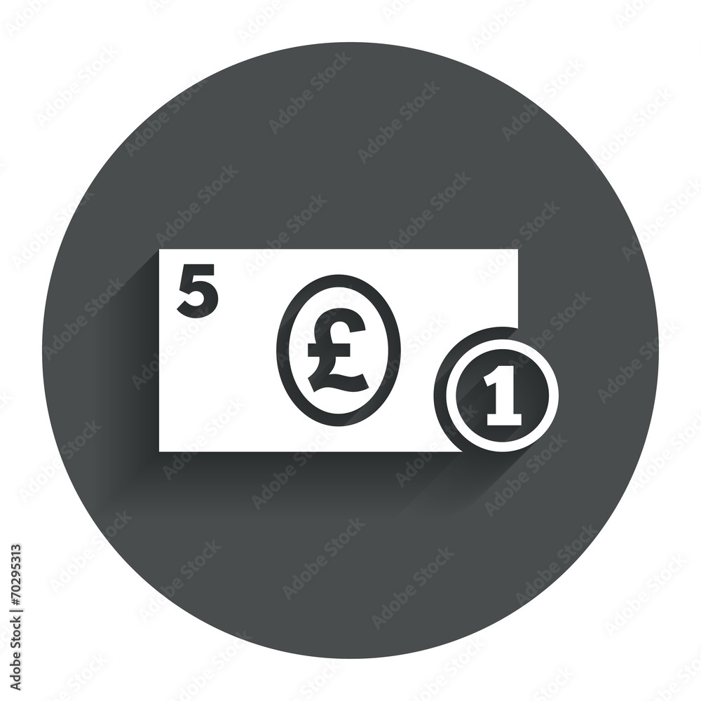Cash sign icon. Pound Money symbol. Coin. Cash sign icon. Pound Money symbol. Coin.