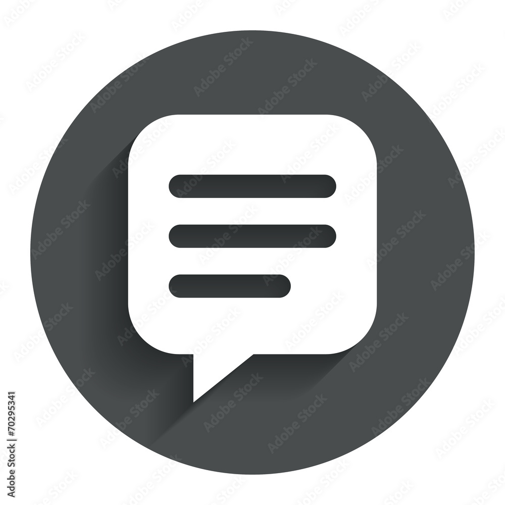 Chat sign icon. Speech bubble symbol. Chat sign icon. Speech bubble symbol.