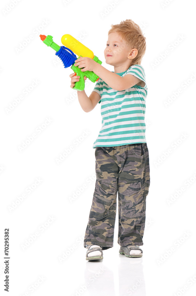 Boy with water gun Boy with water gun