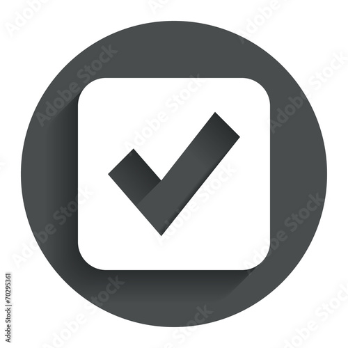 Check mark sign icon. Checkbox button.