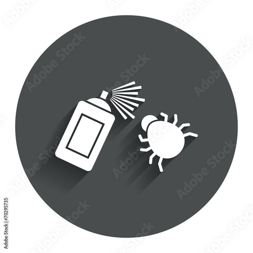 Bug disinfection sign icon. Fumigation symbol.