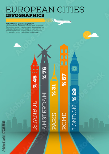 Photography Famous European Cities Infographic Design