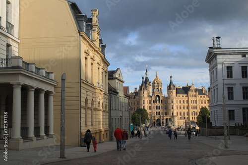 Schloßstraße mit Schloßblick in Schwerin