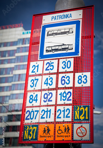 Canvas Print Bus stop