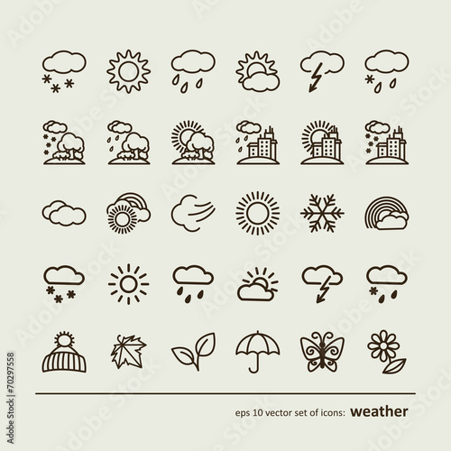 Set with icons - weather photo